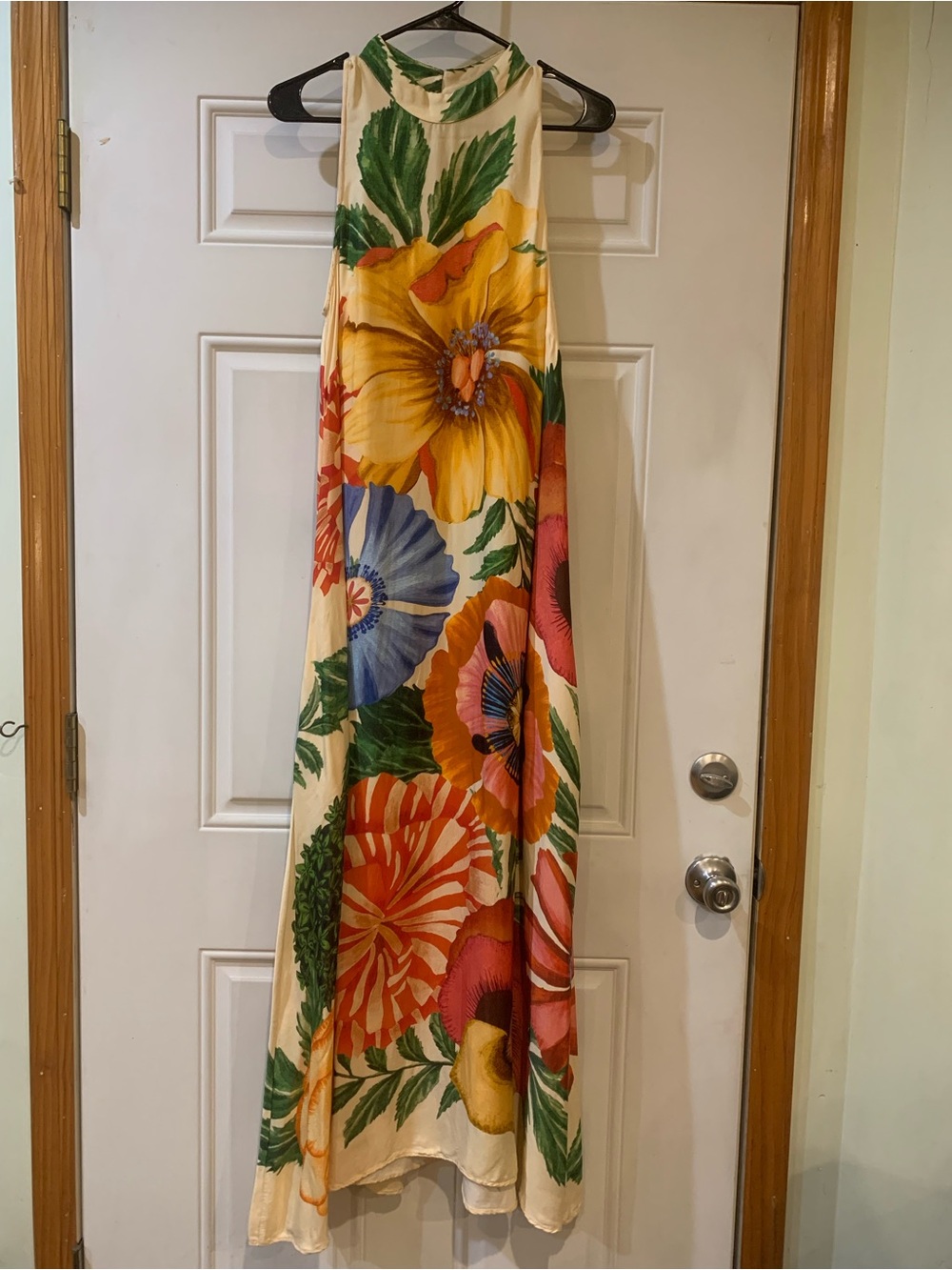 Farm Rio x Anthropologie Cream Floral Maxi Dress with Multicolor Blooms